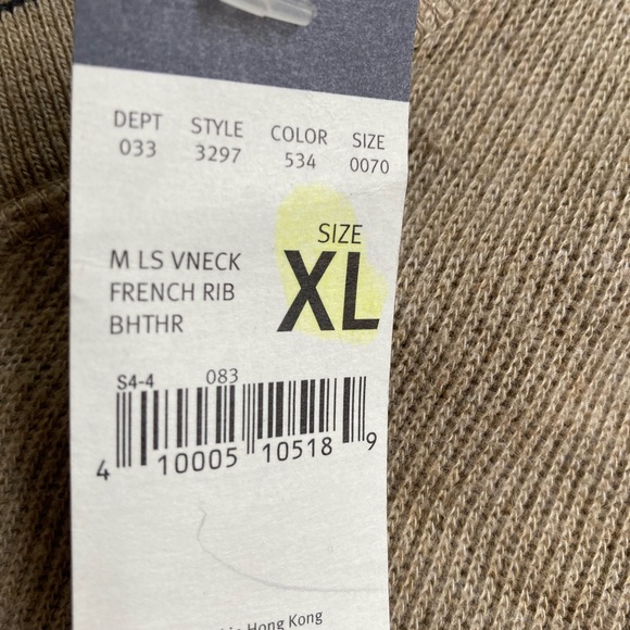 NWT Men’s Size XL Eddie Bauer Pullover Ribbed VNeck Sweater - Picture 4 of 15